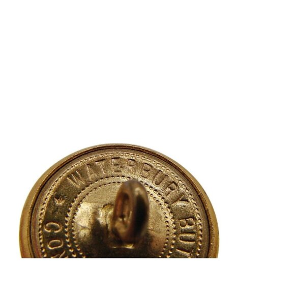 Lot of 5 Vintage Waterbury Co Conn Military Brass Eagle Anchor Buttons 2 Sizes - Picture 7 of 9